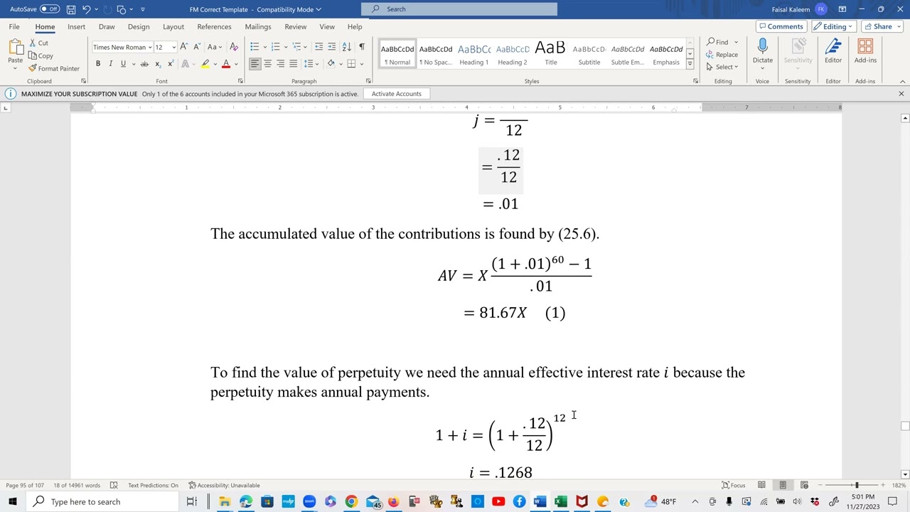 Actuarial SOA Exam FM Prep Lesson 81: SOA Sample Question 361 Solution