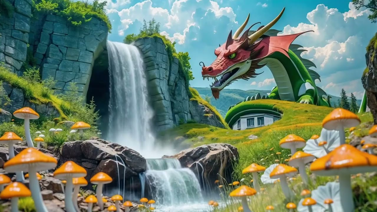 Relaxing Sound Dragon&rsquo;s Serenity Falls 🐲 | Flowing Water & Calm Instrumental for Sleep