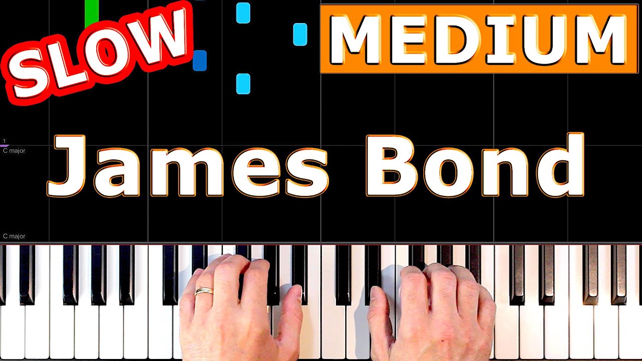 James Bond - Theme - SLOW Piano Tutorial - [Sheet Music]