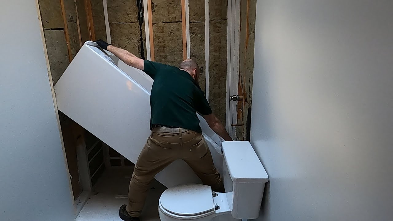 Installing The Bathtub (Part 10 Guest Bathroom)