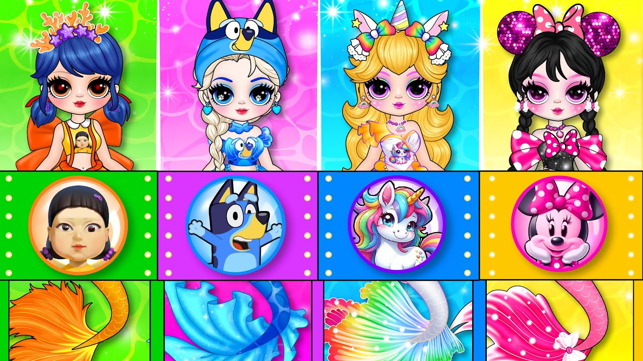 18 Minutes to Create the BEST Mermaid Fashion with Disney Princess | DIY Fashion Paper Story