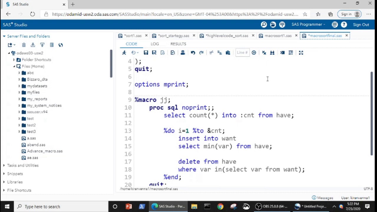 How to sort SAS dataset without using proc sort or order by using simple macro