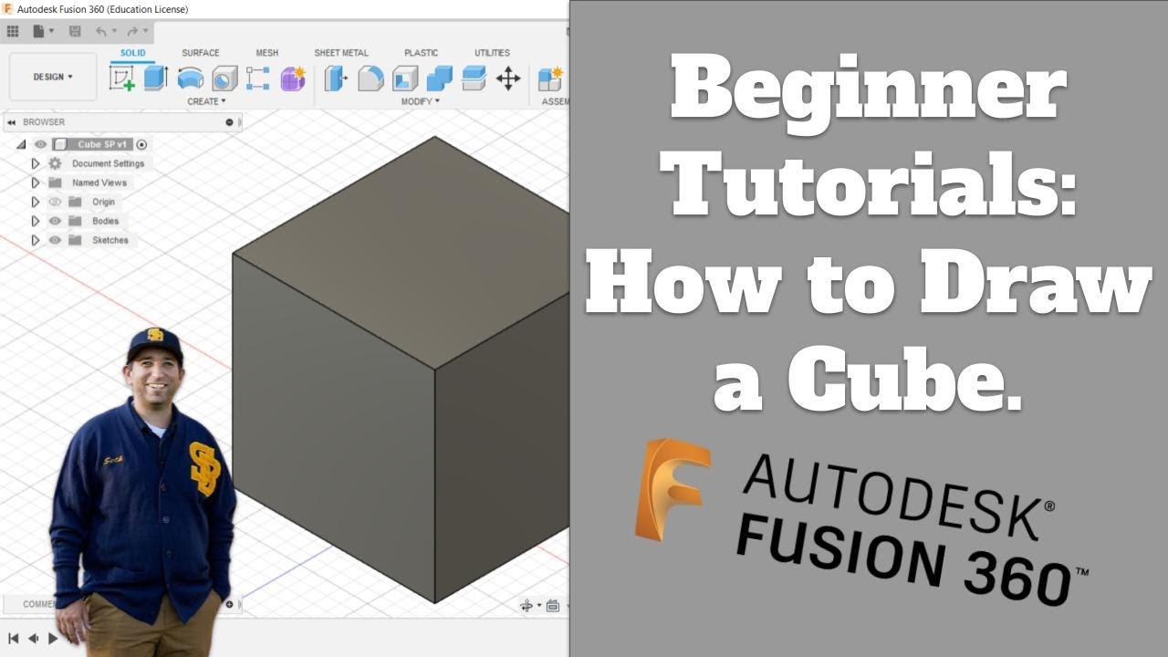 Создание куба с помощью Autodesk Fusion 360