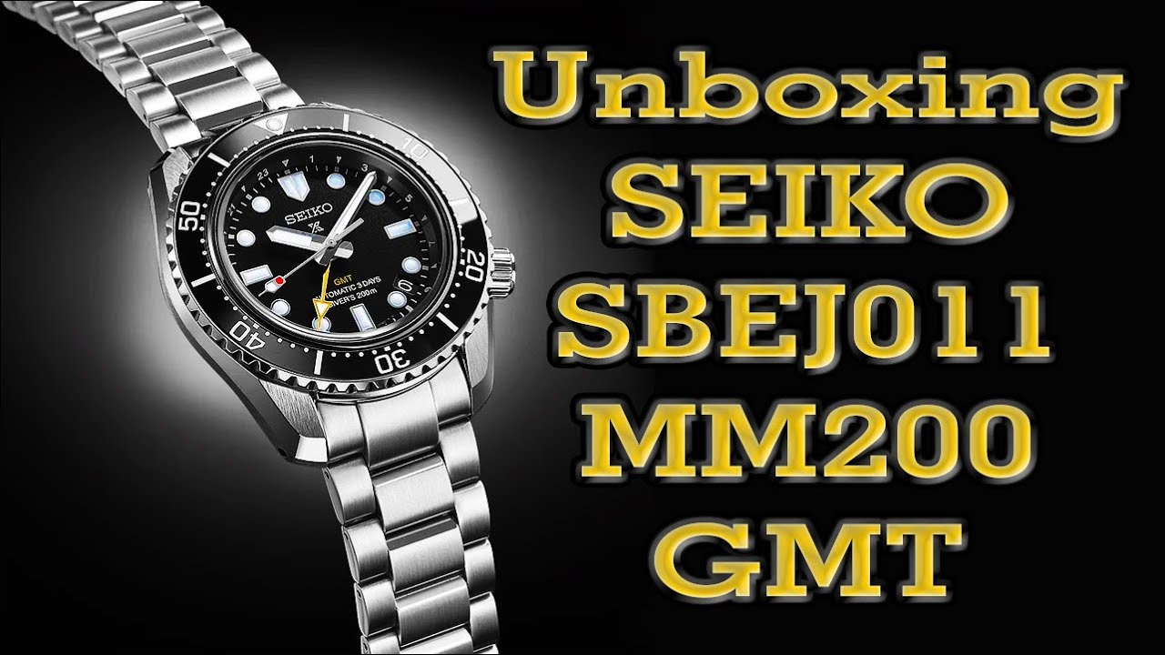 Seiko SBEJ011 MM200 GMT unboxing spb383