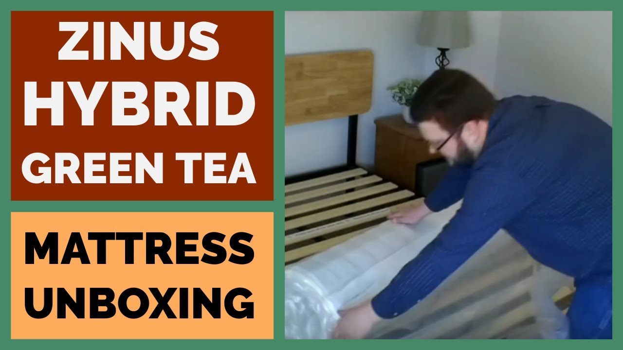 Zinus 8 Inch Hybrid Green Tea Foam and Spring Mattress Unboxing