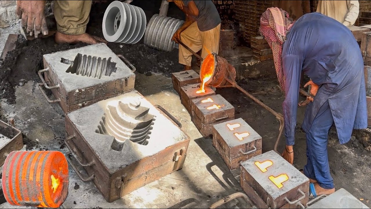 Six Groove Pulley Turning Process | Lathe Machine Work Full Process 