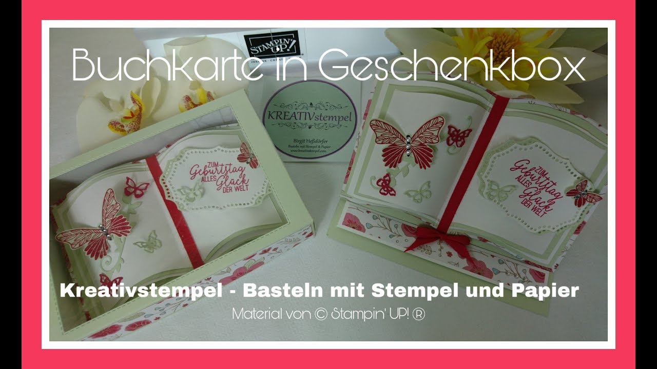 Buchkarte in Geschenkbox - Buchkarte ohne Stanzform basteln Stampin´UP!