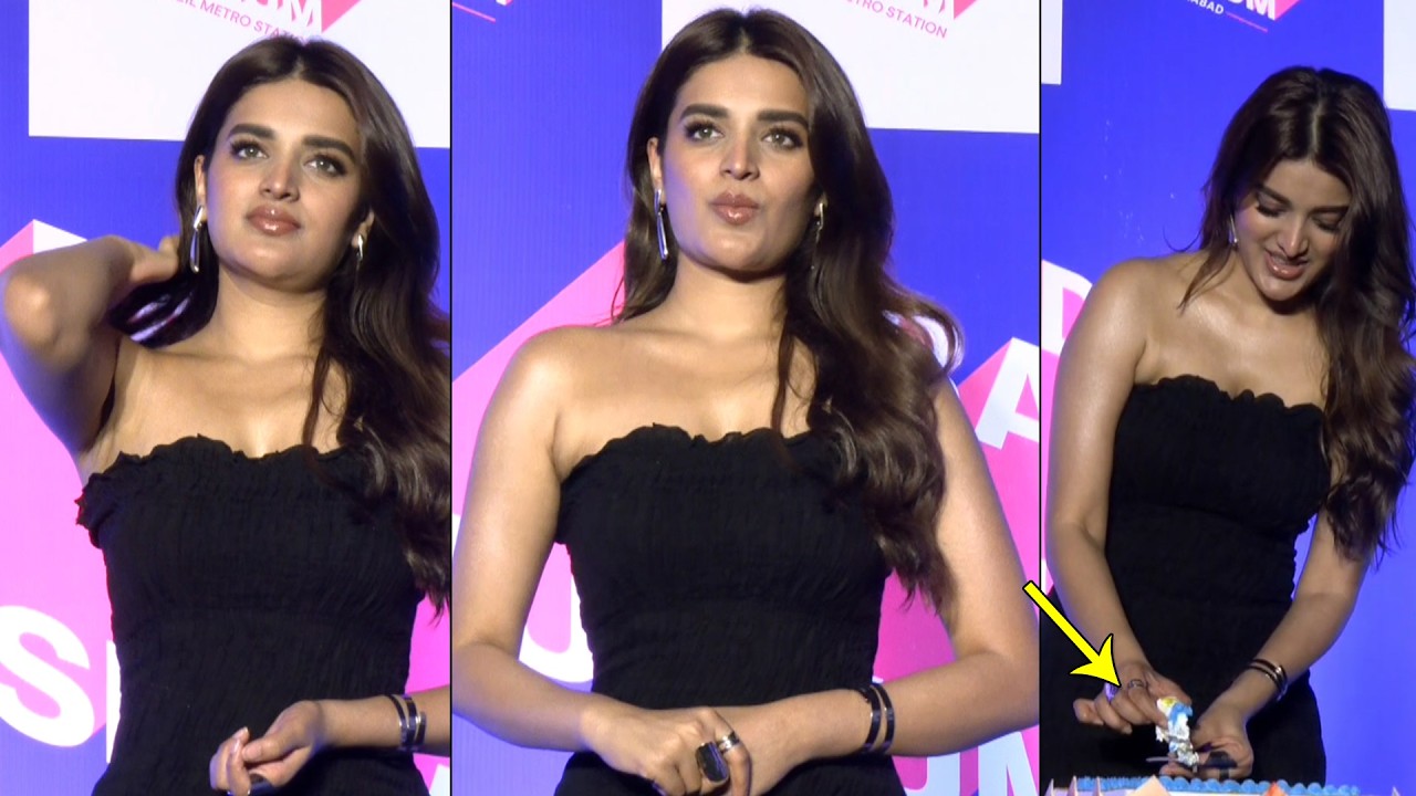 Nidhhi Agerwal Looking Beautiful In Black Dress @ Inaugurated Paradox Museum in Hyderabad