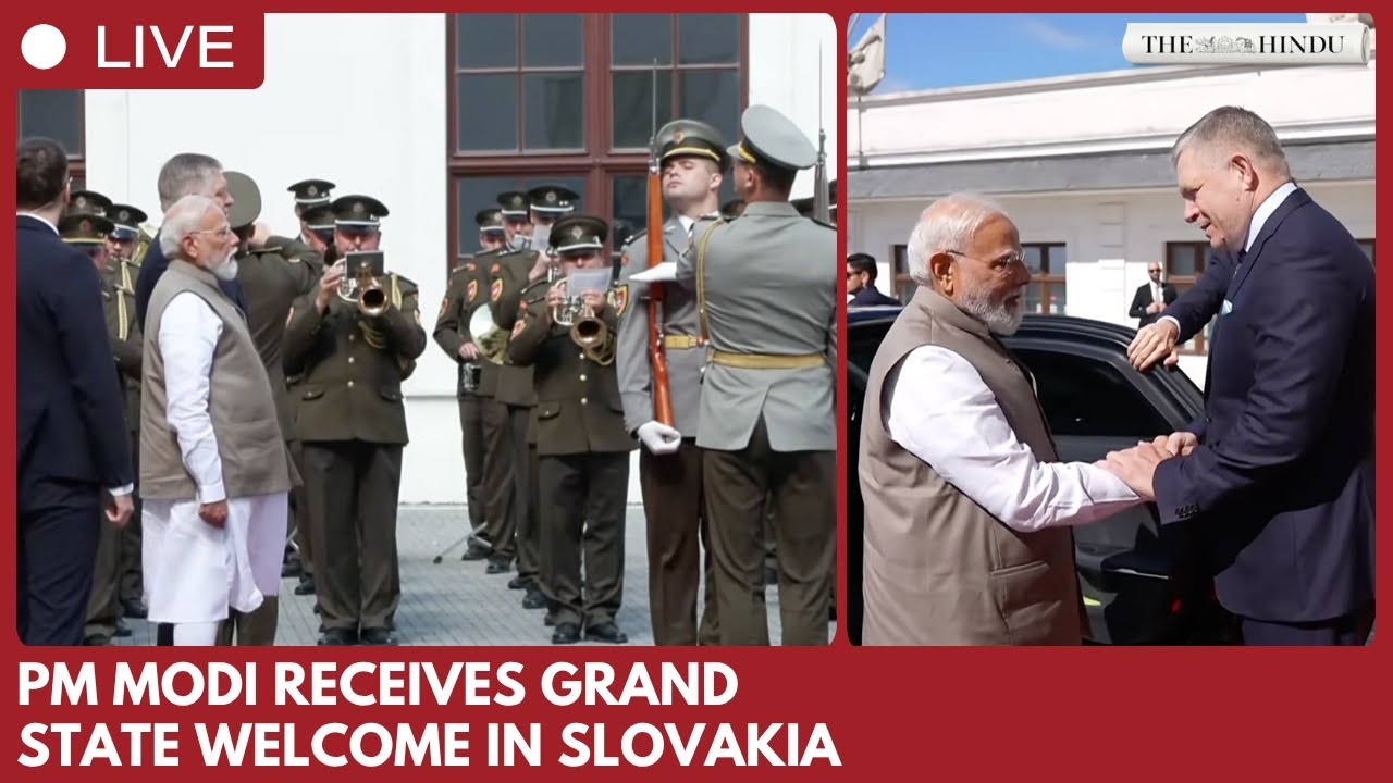PM Narendra Modi receives ceremonial welcome in Bratislava, Slovakia