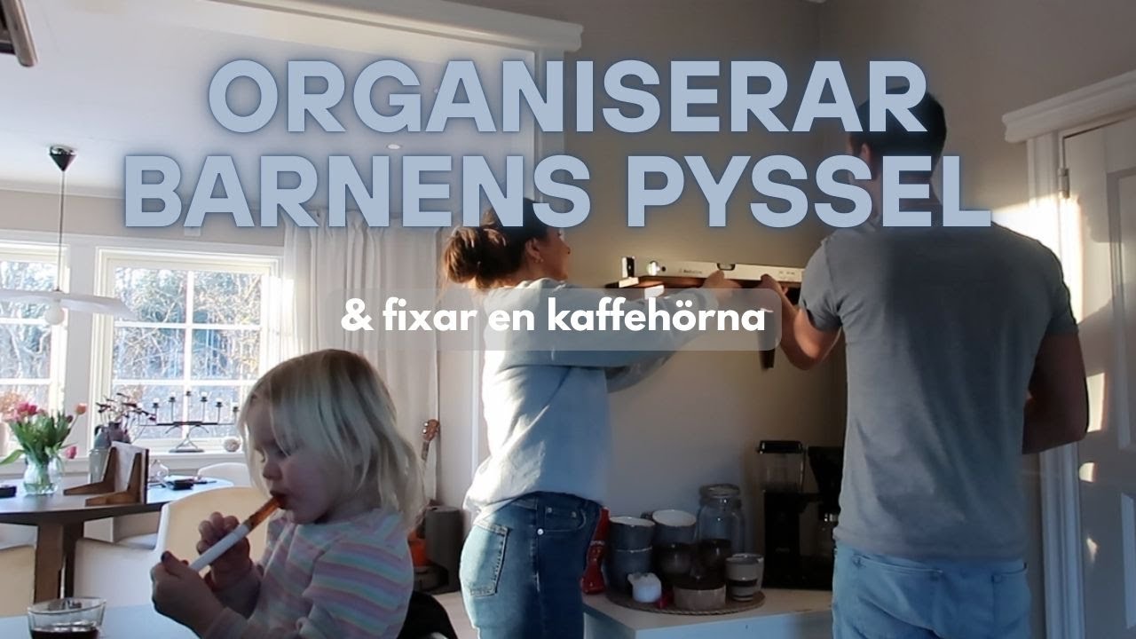 Rensar barnens pysselskåp & gör lunch ute  l VLOGG 3