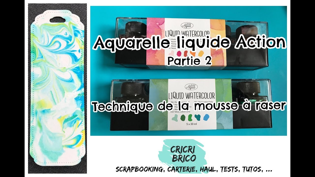 Aquarelle liquide ACTION Technique: mousse à raser avec encre