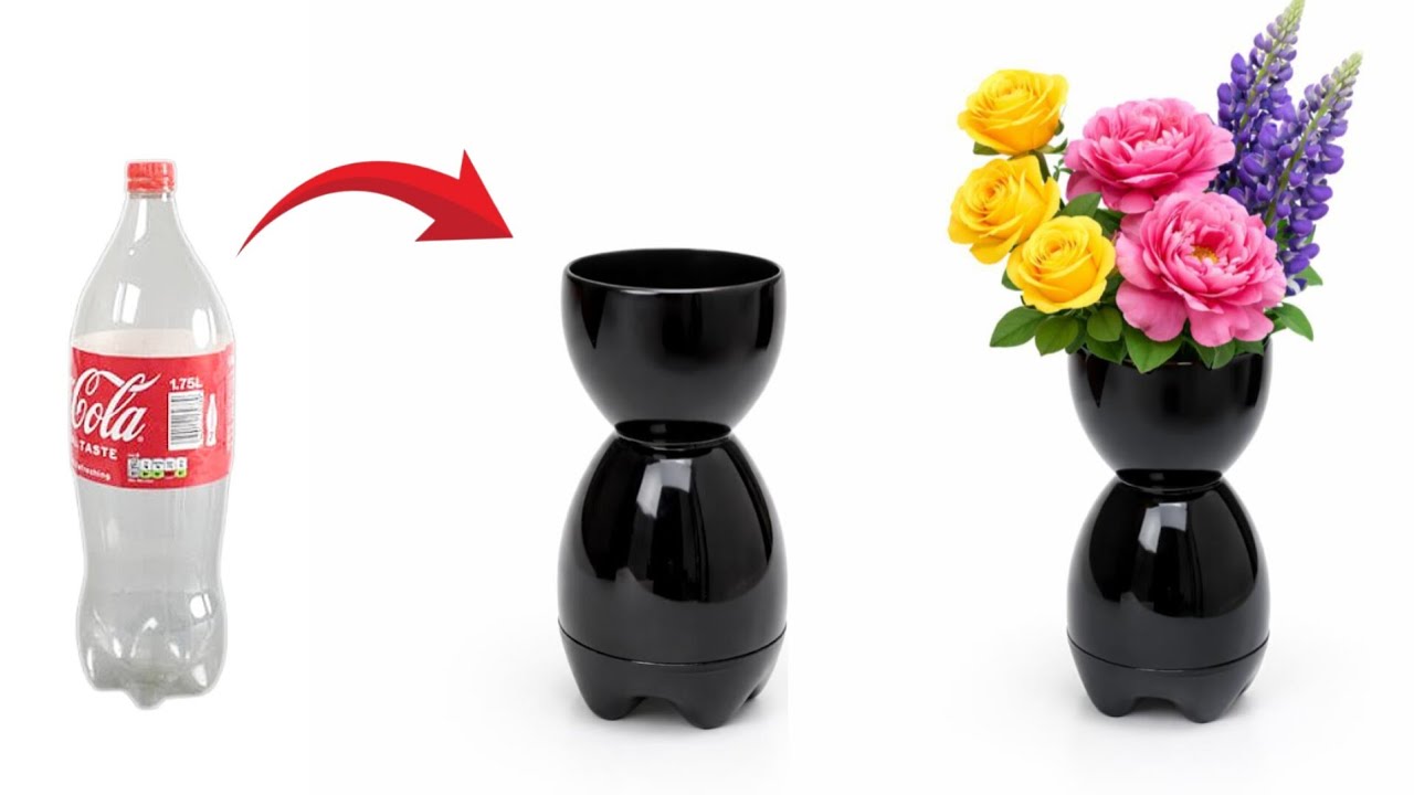 DIY Plastic Bottle Vase | Best Out of Waste Flower Vase Craft| Look like Ceramic 