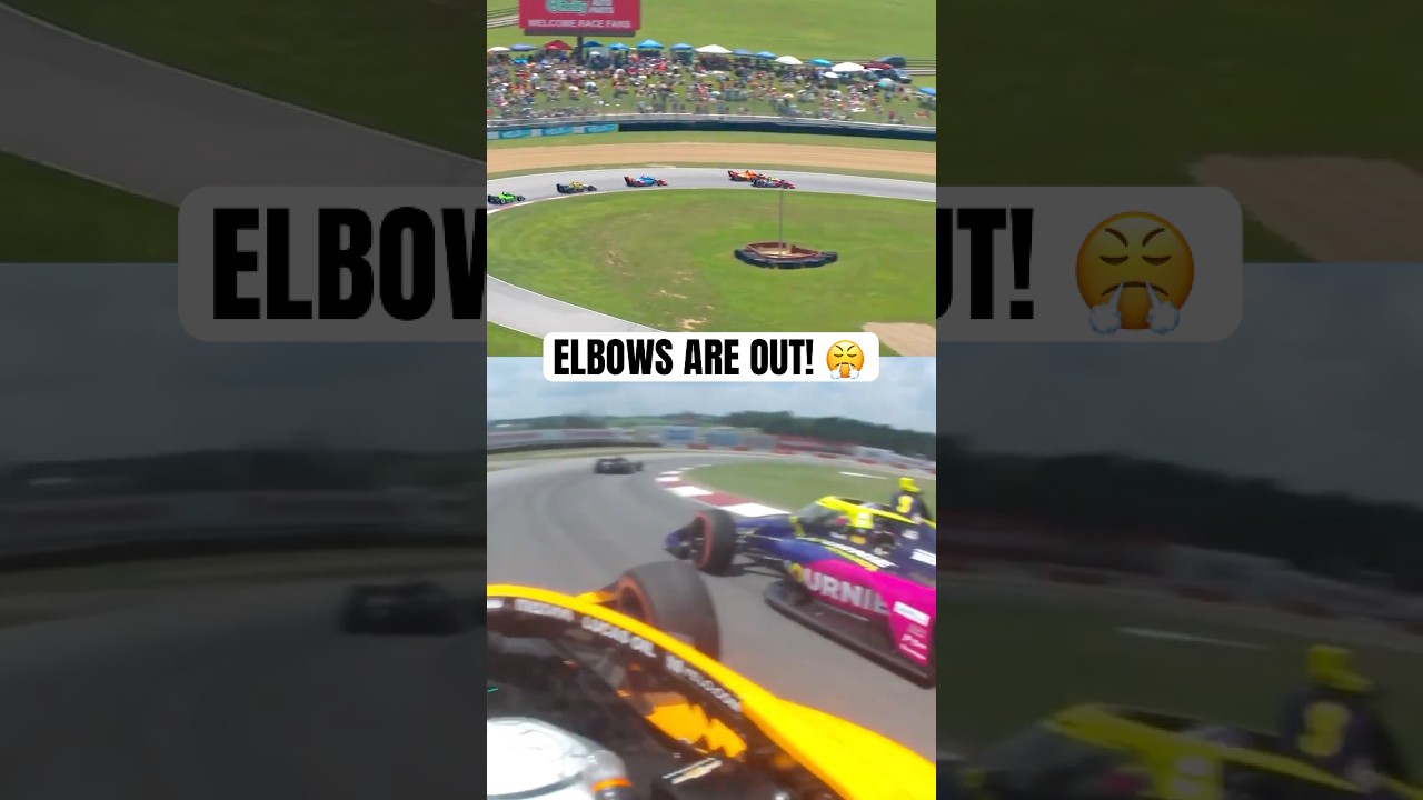 ELBOWS ARE OUT! 🤯 #indycar #racing #christianlundgaard #honda200