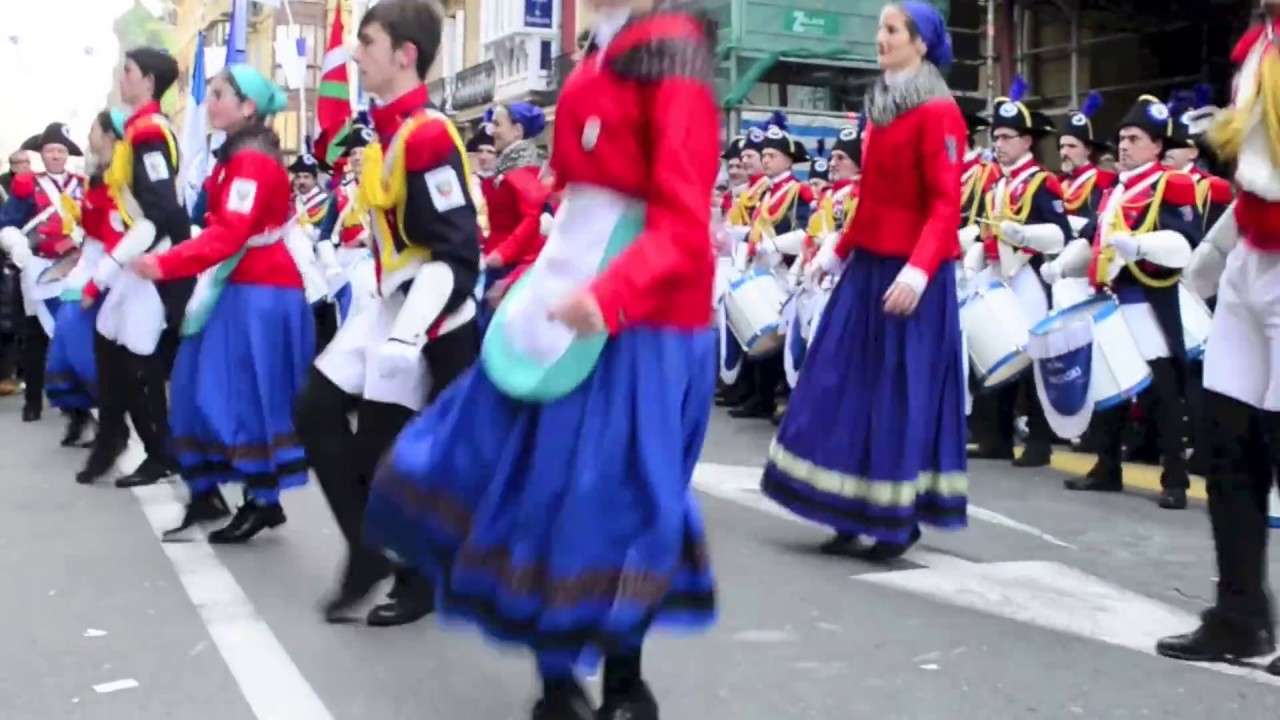 Himno Peña Anastasio con Dantzaris Sede calle Easo Enero 2017