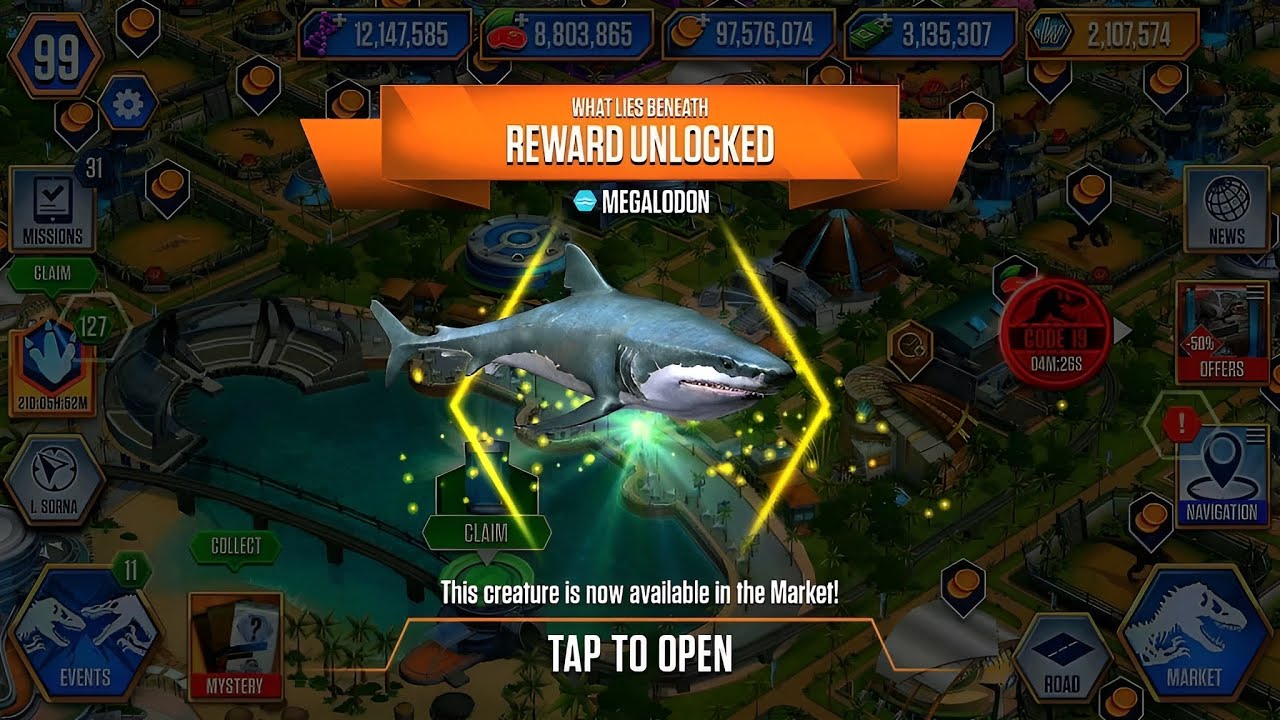 NEW UNLOCK MEGALODON AND SYNTHETOCERAS | JURASSIC WORLD THE GAME