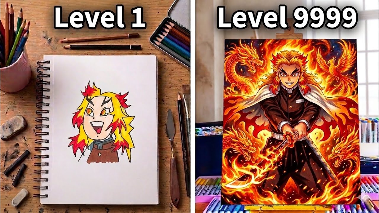 I painted Rengoku… 1 vs 10 vs 100 hours