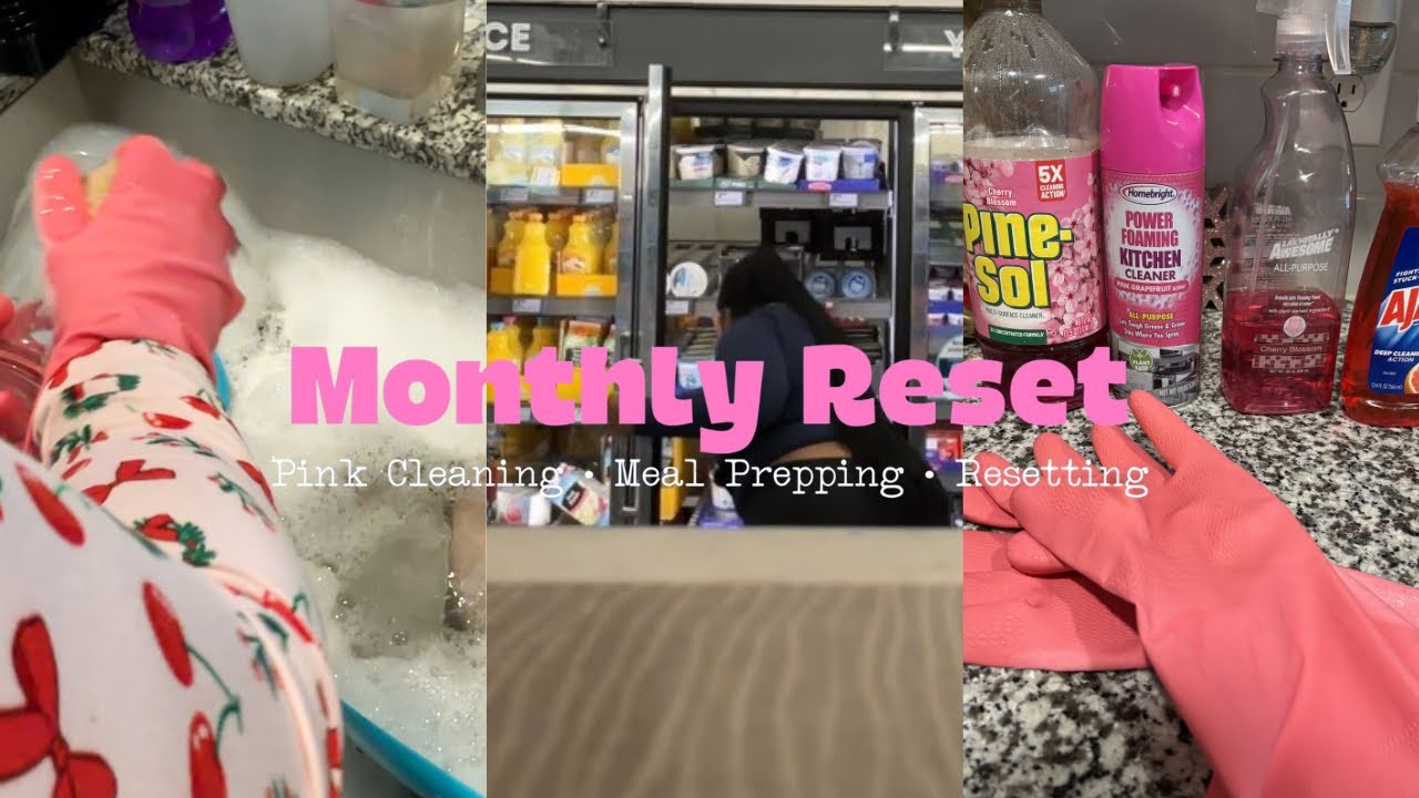 Monthly Reset:Disc1| All pink Cleaning products, grocery runs, Starting my meal Prep, depressed? 