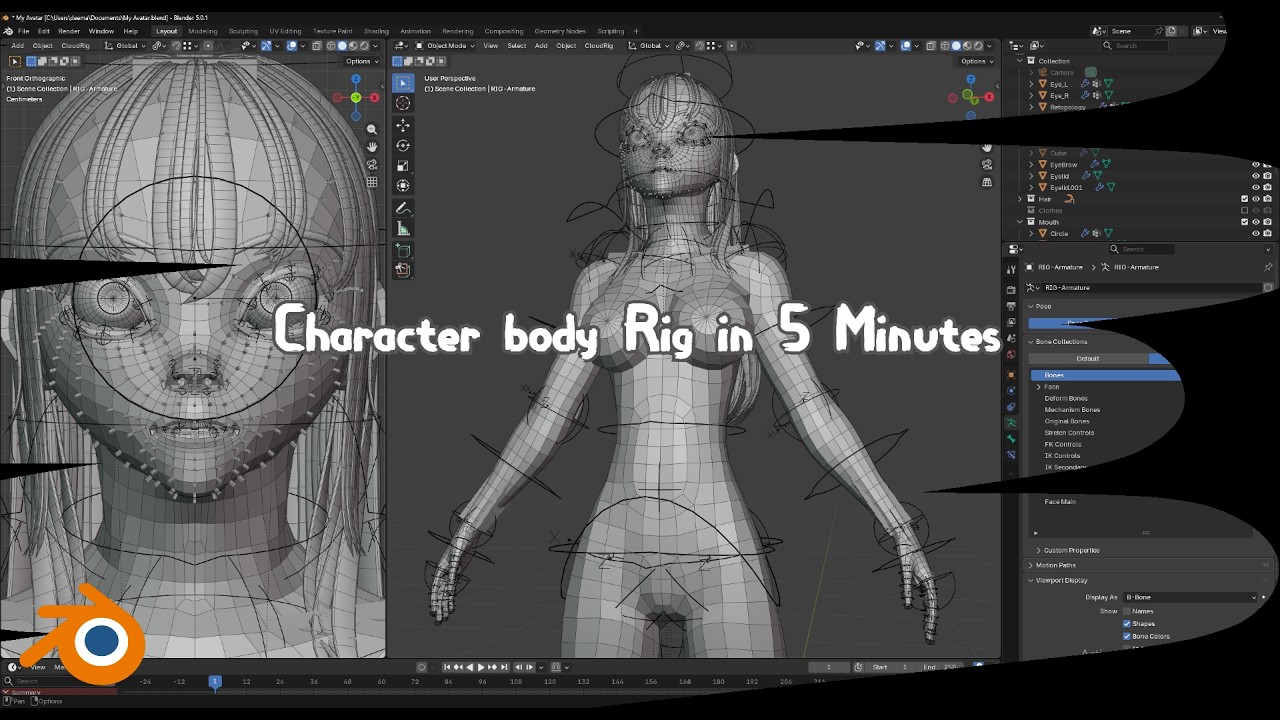 Character body rig in 5 minutes — CloudRig in Blender