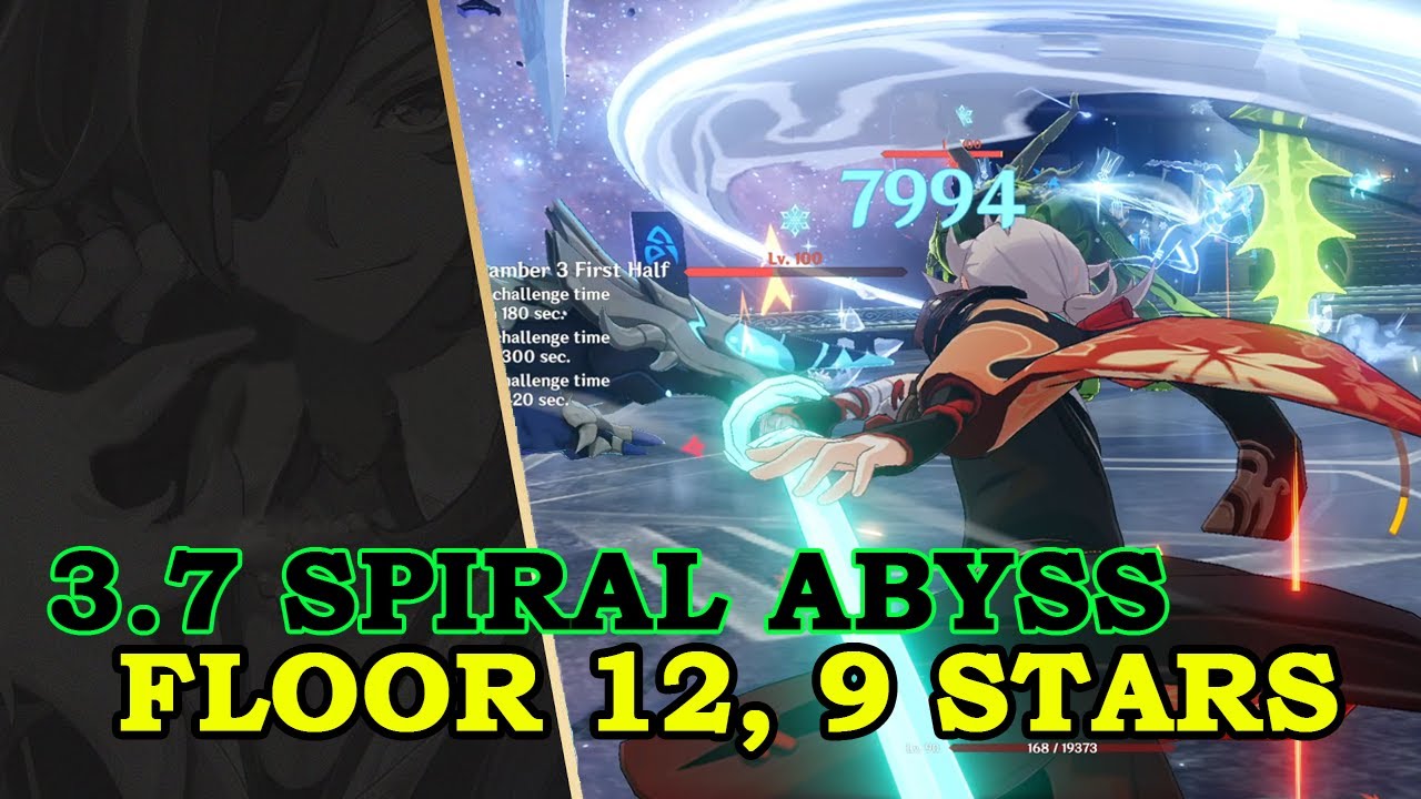 3.7 Patch Abyss Floor 12, 9 Stars - Mono Cryo Kaeya + Bennett National - Genshin Impact