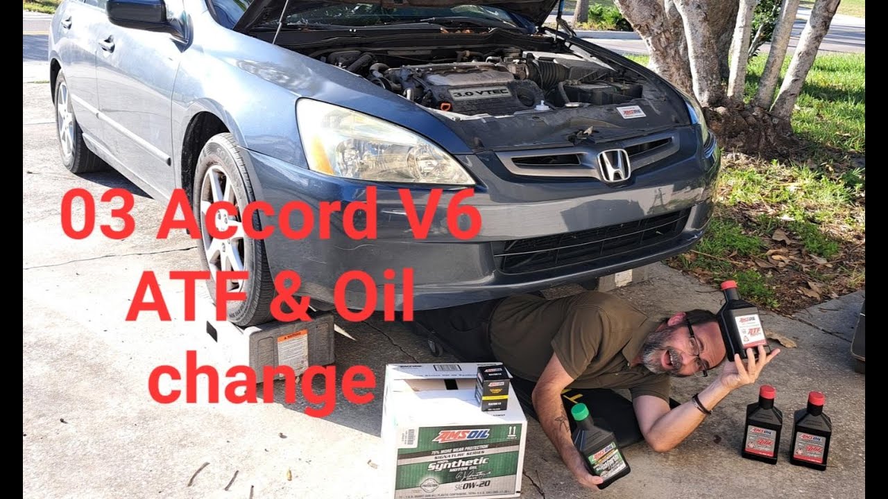 Трансмиссионная жидкость и замена масла AMSOIL 03 HONDA ACCORD V6auto/Verse of the Day #synthetic...