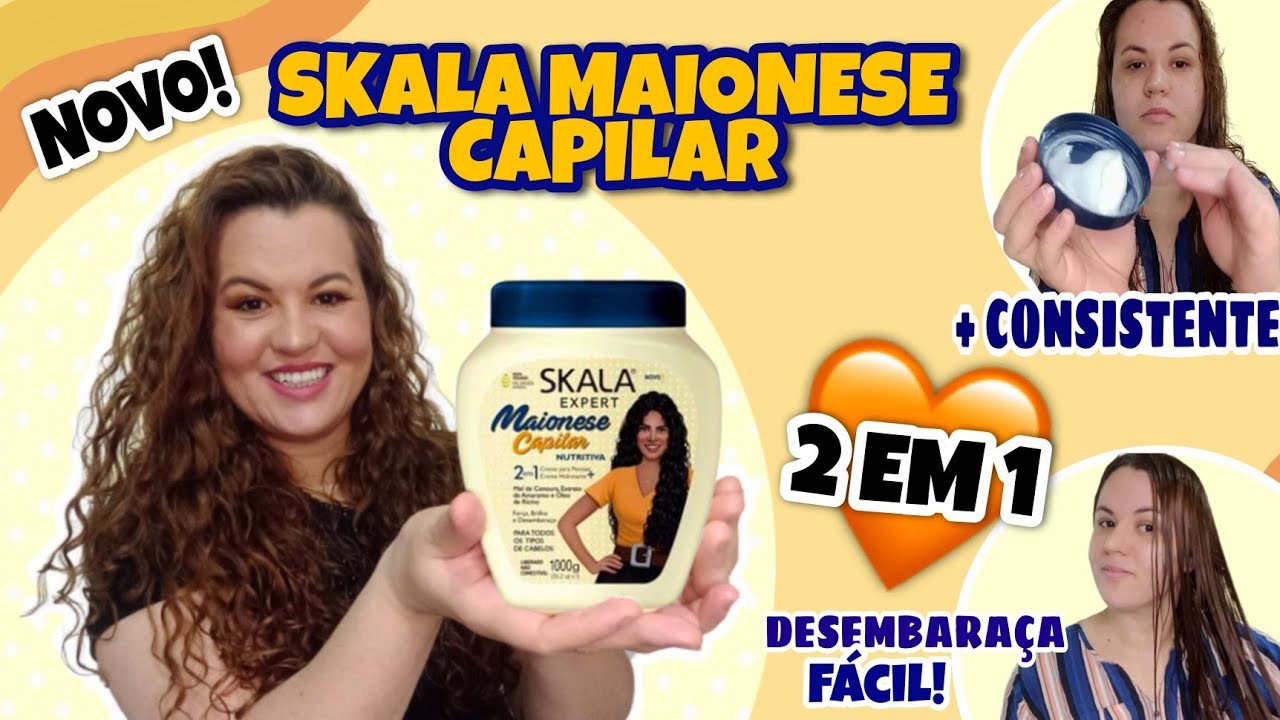 NOVO SKALA MAIONESE CAPILAR NUTRITIVA 2 EM 1 NO CABELO ONDULADO! | Gi ondulada