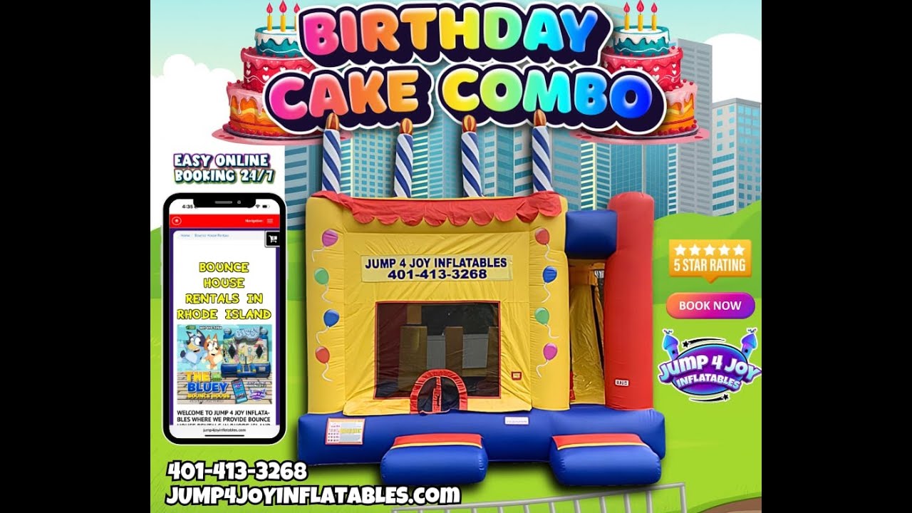 6n1 BIRTHDAY CAKE COMBO FROM JUMP 4 JOY INFLATABLES 401-413-3268 WWW.JUMP4JOYINFLATABLES.COM