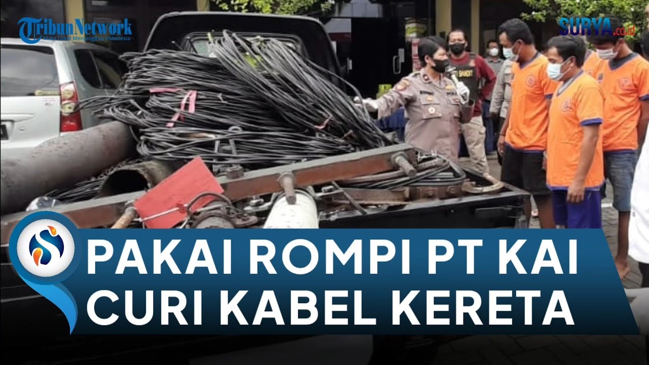 Bermodal Rompi Petugas KAI, Komplotan Maling Ini Curi Kabel Signal Kereta Api di Surabaya