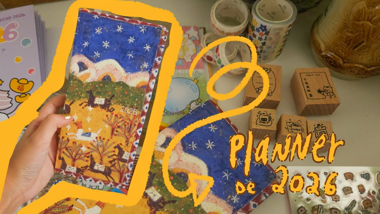 COMPRAS DE PAPELARIA: Planner Kinbor de 2026, Washi Tapes e Adesivos