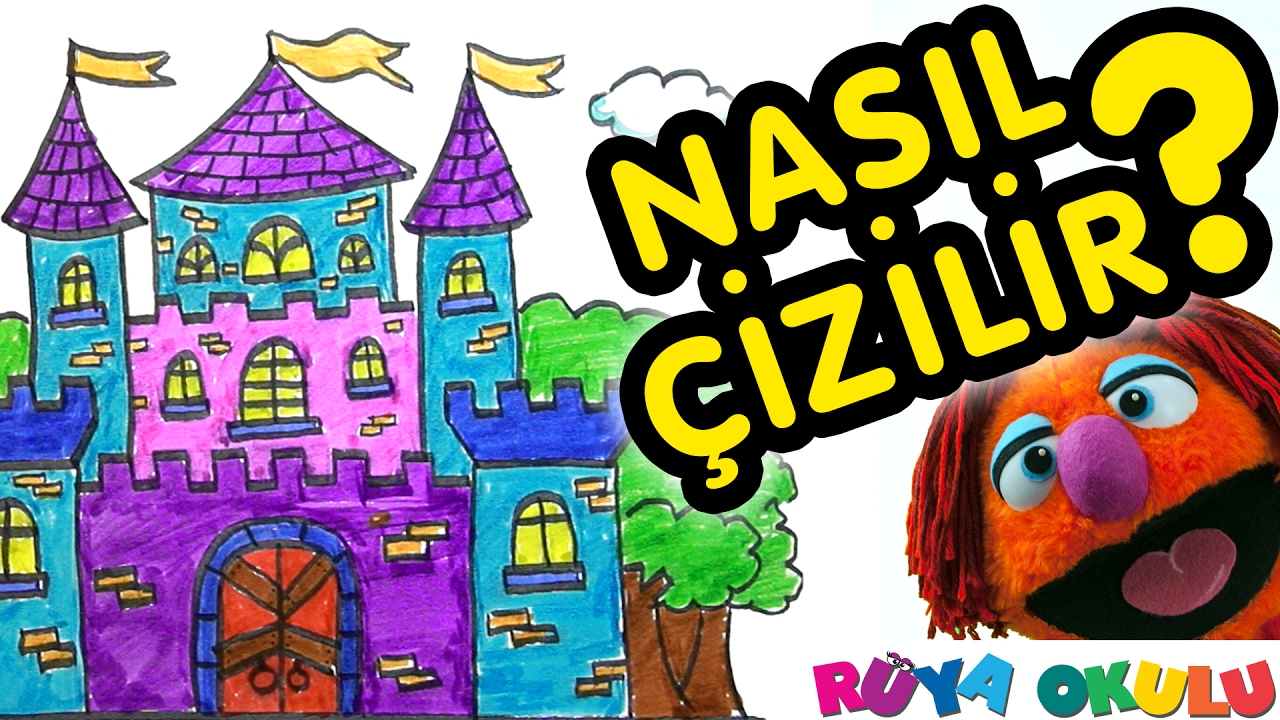 Şato Nasıl Çizilir? - Saray - Kale -  🏰 - Çocuklar İçin Resim Çizme - RÜYA OKULU