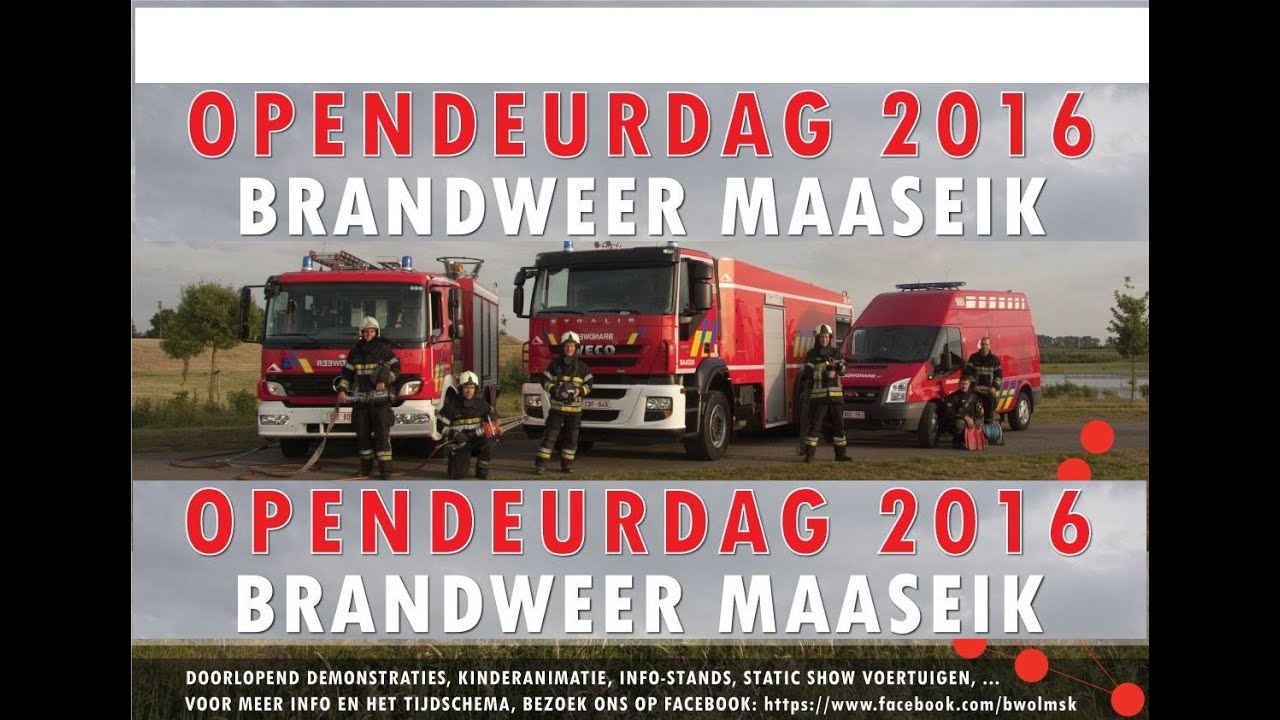 Opendeurdag van Brandweer Maaseik + Demonstratie Blussen Brandende Auto 2016