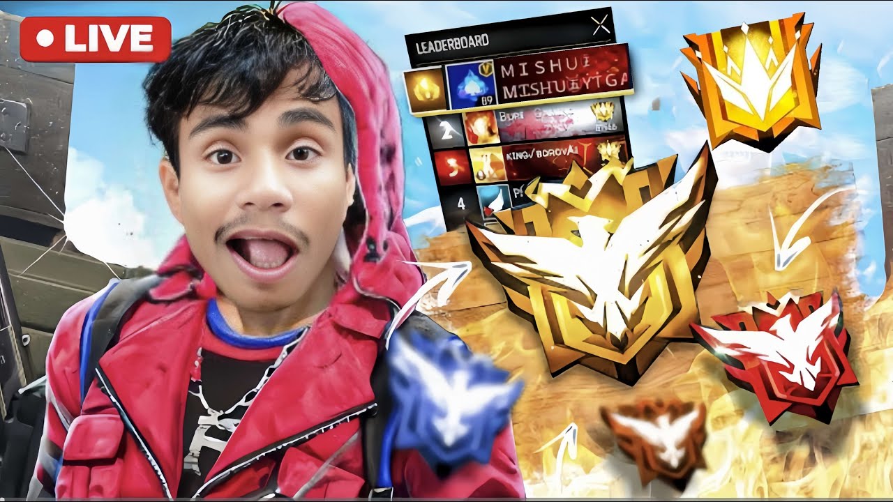 New Grandmaster Top 1 Push V Badge Lobby ❤ FF LIVE ✌ Free Fire LIVE! #shortsfeed  #freefire #mishuyt