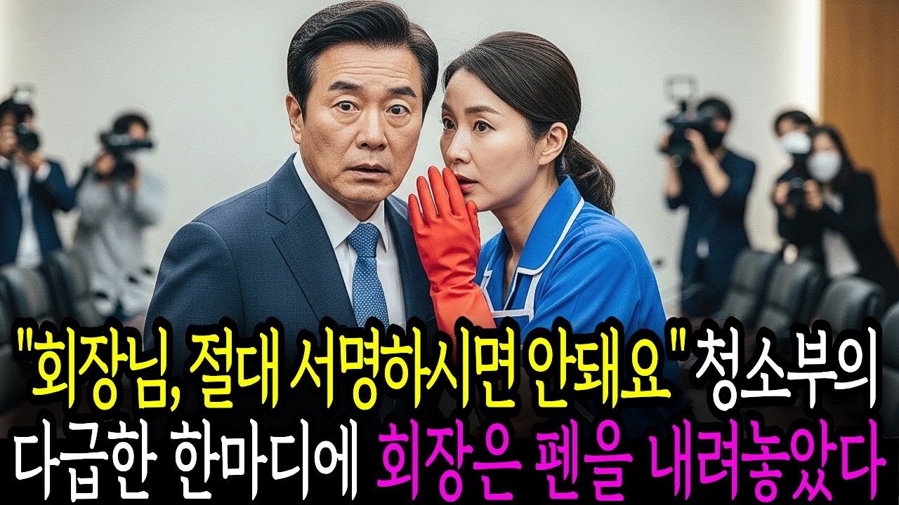 "회장님, 절대 서명하시면 안돼요!"  청소부의 다급한 한마디에 회장은 펜을 내려놓았다