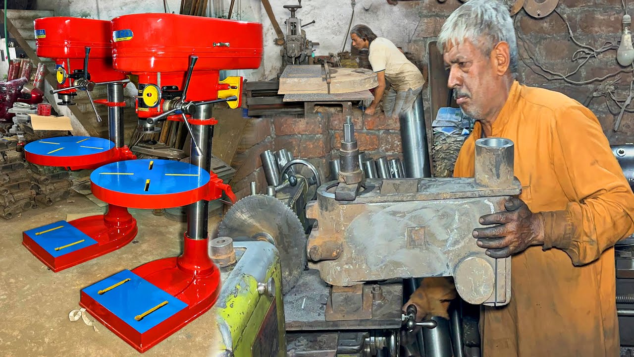 How to Make Bench Drill Machine || Industrial Type Bench Drill Machine 