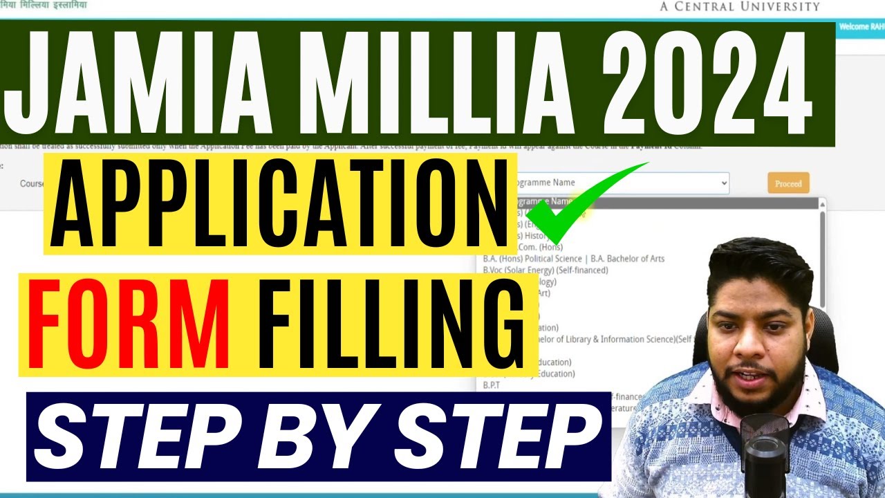How to fill Jamia Millia islamia University Application form 2024 Step By Step Process (JMI Form)