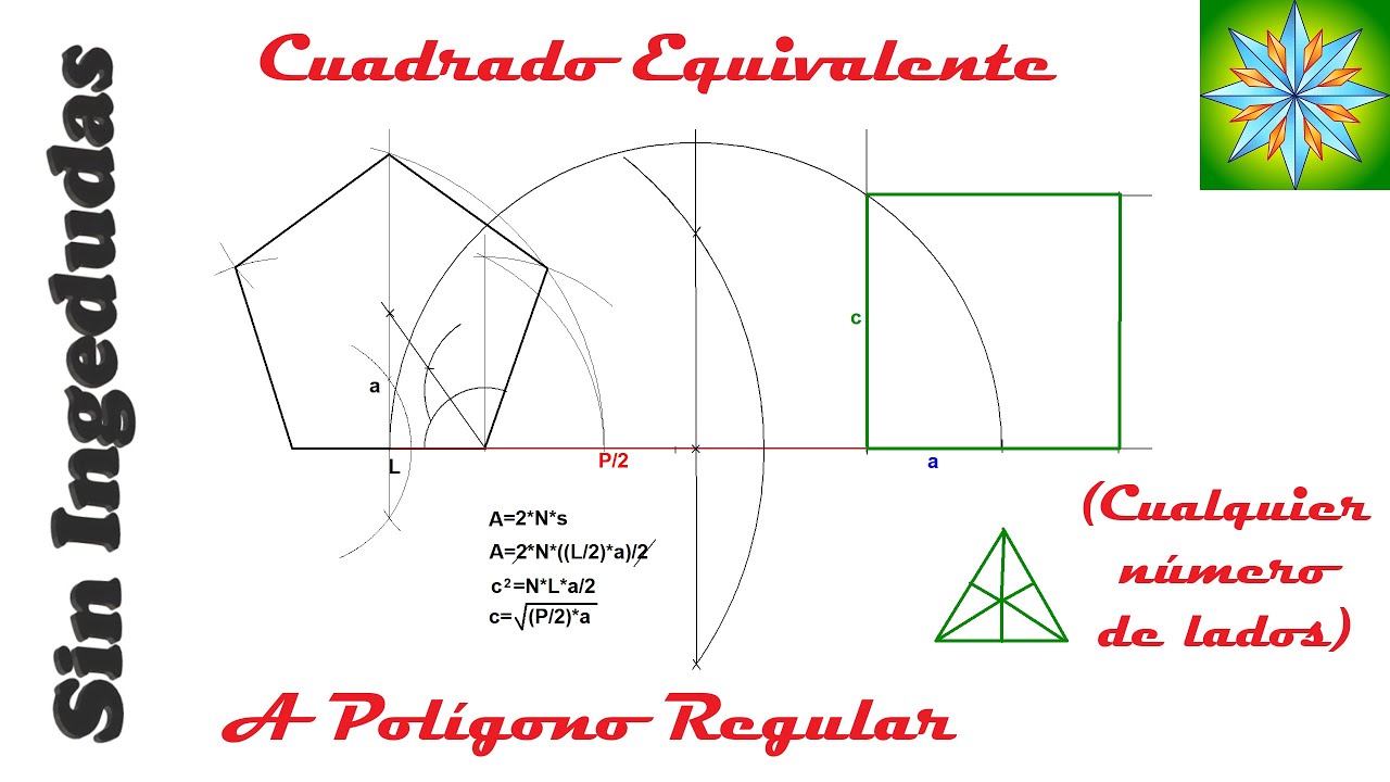 Obtención de un cuadrado equivalente a un polígono regular | Dibujo Técnico | Sin Ingedudas