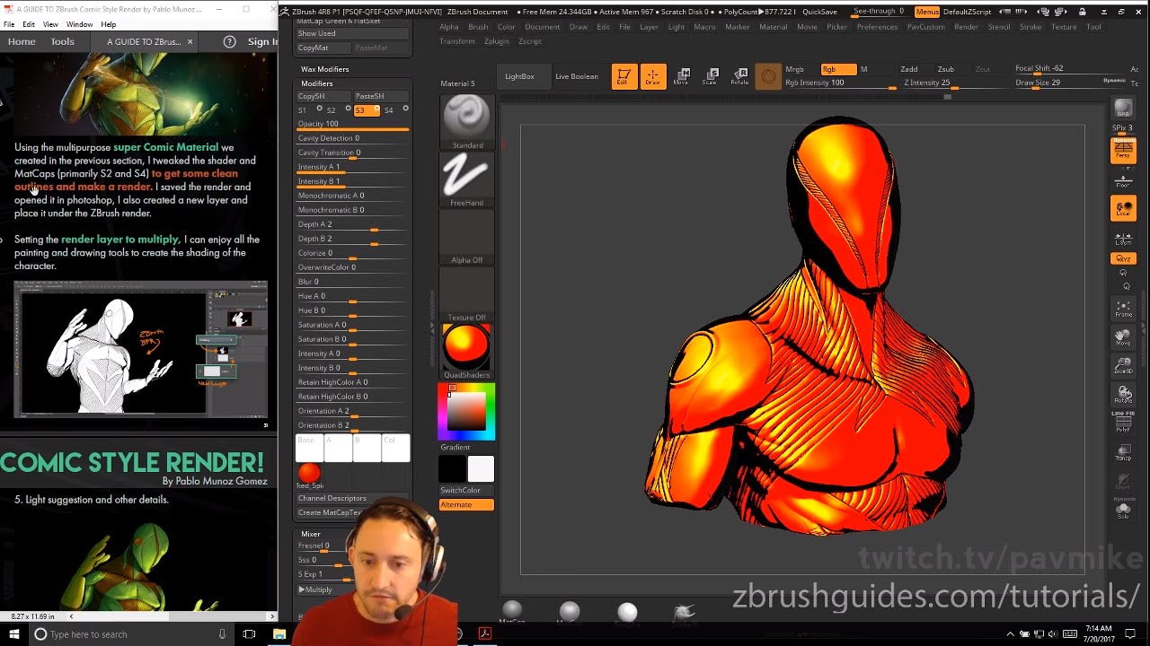 Pavwork17 : Stylized ZBrush Rendering Part 2 07/20/2017