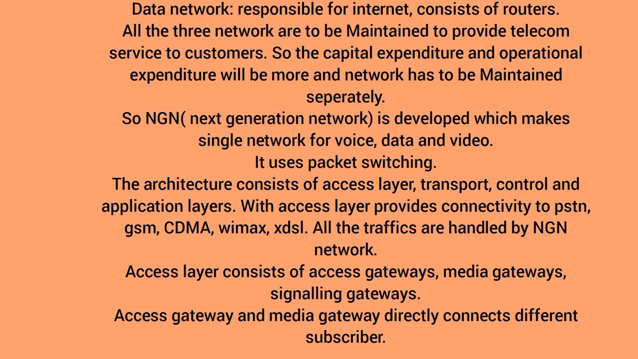 Next Generation Network NGN explanation E1 to E2 BSNL