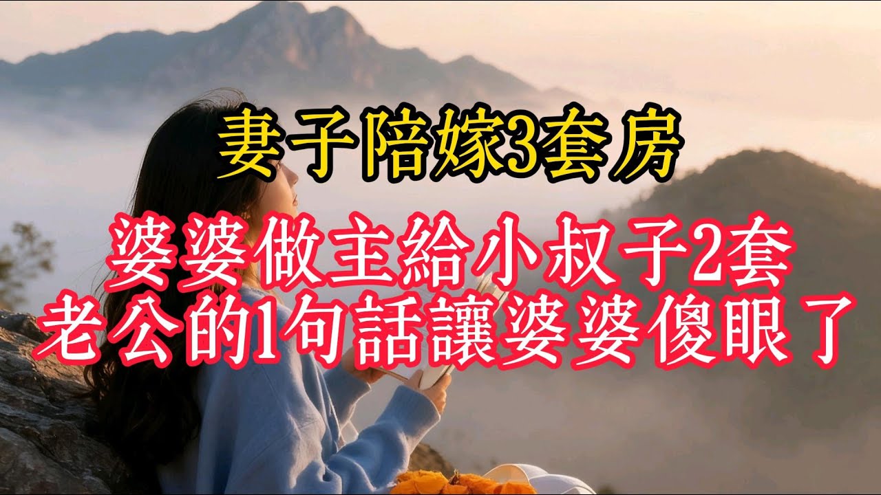 妻子陪嫁3套房，婆婆做主給小叔子2套，老公的一句話讓婆婆傻眼了
