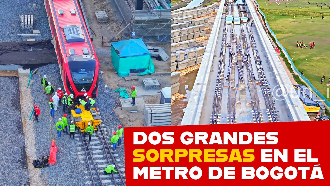 PRIMER Cambiavías y SEGUNDO tren del METRO DE BOGOTÁ - PATIO TALLER Y Estaciones 1, 2