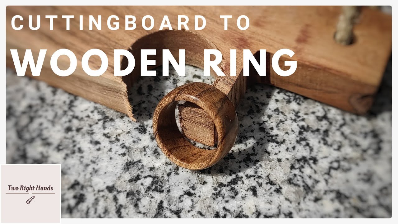 How to make a wooden ring out of a cuttingboard (Acacia wood) - Woodturning Lathe