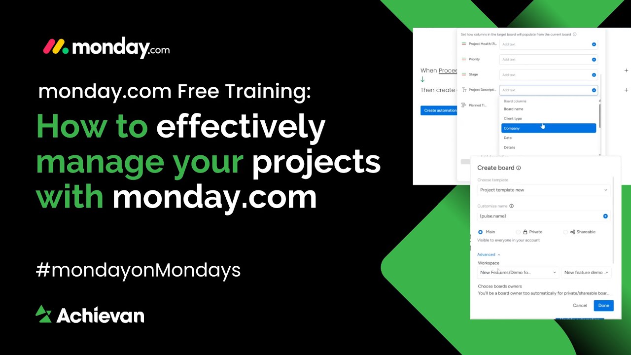 monday.com Free Training: How to effectively manage your projects  with monday.com