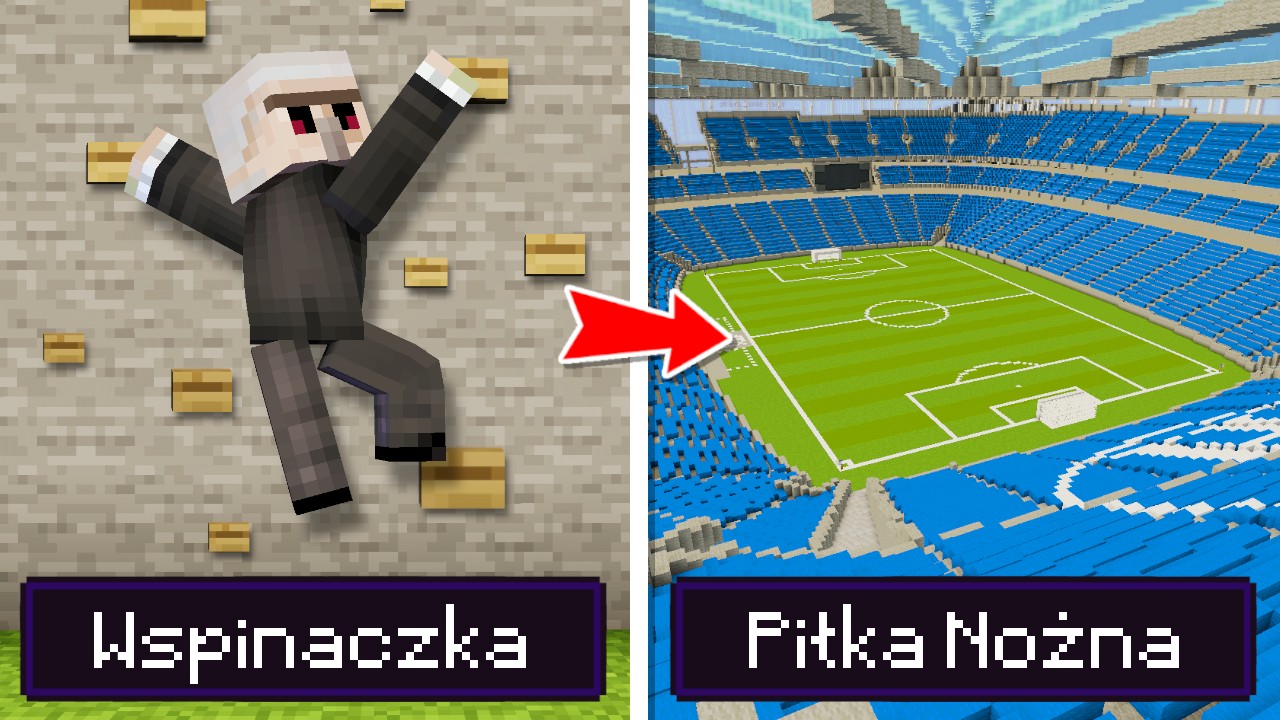 Poprosiłem 10 LOSOWYCH OS&Oacute;B aby zbudowali SPORTY w MINECRAFT!