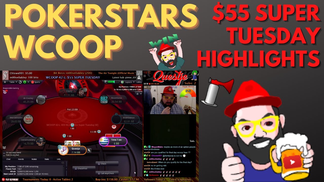 Super Tuesday Highlights Video: Questje's DRAMATIC $55 PokerStars WCOOP Run in 5 Minutes!