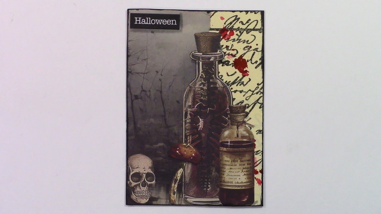 4 ATC (Artist Trading Cards) - HALLOWEEN - 4 ATC (Künstlersammelkarten)