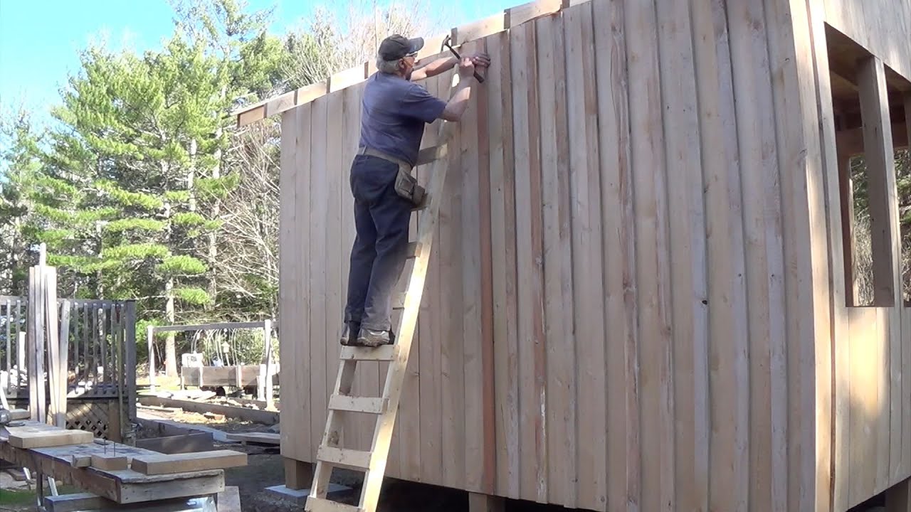 DIY Garden Shed Greenhouse Part 7 Attaching Board & Batten Siding