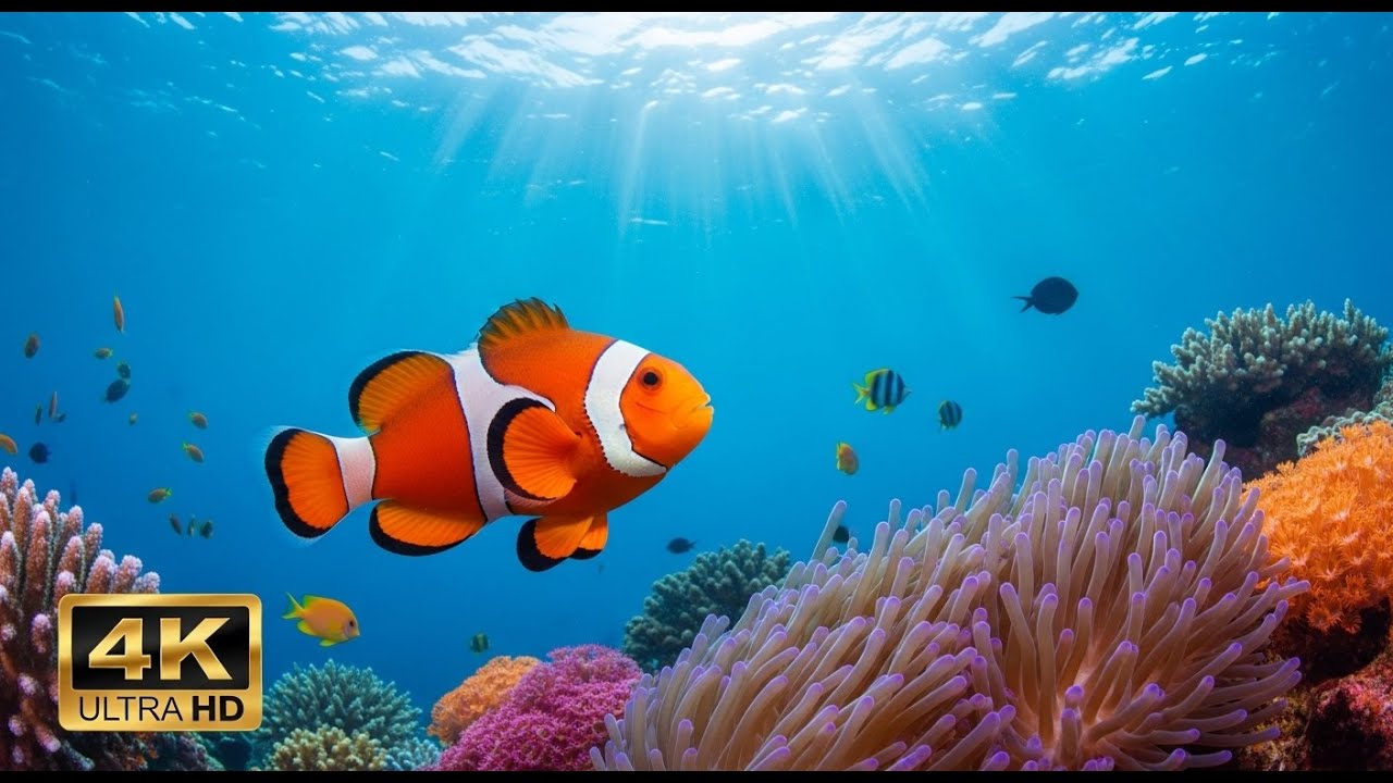 🌊 Beautiful Underwater World 4K – Tropical Fish & Calming Ocean Sounds