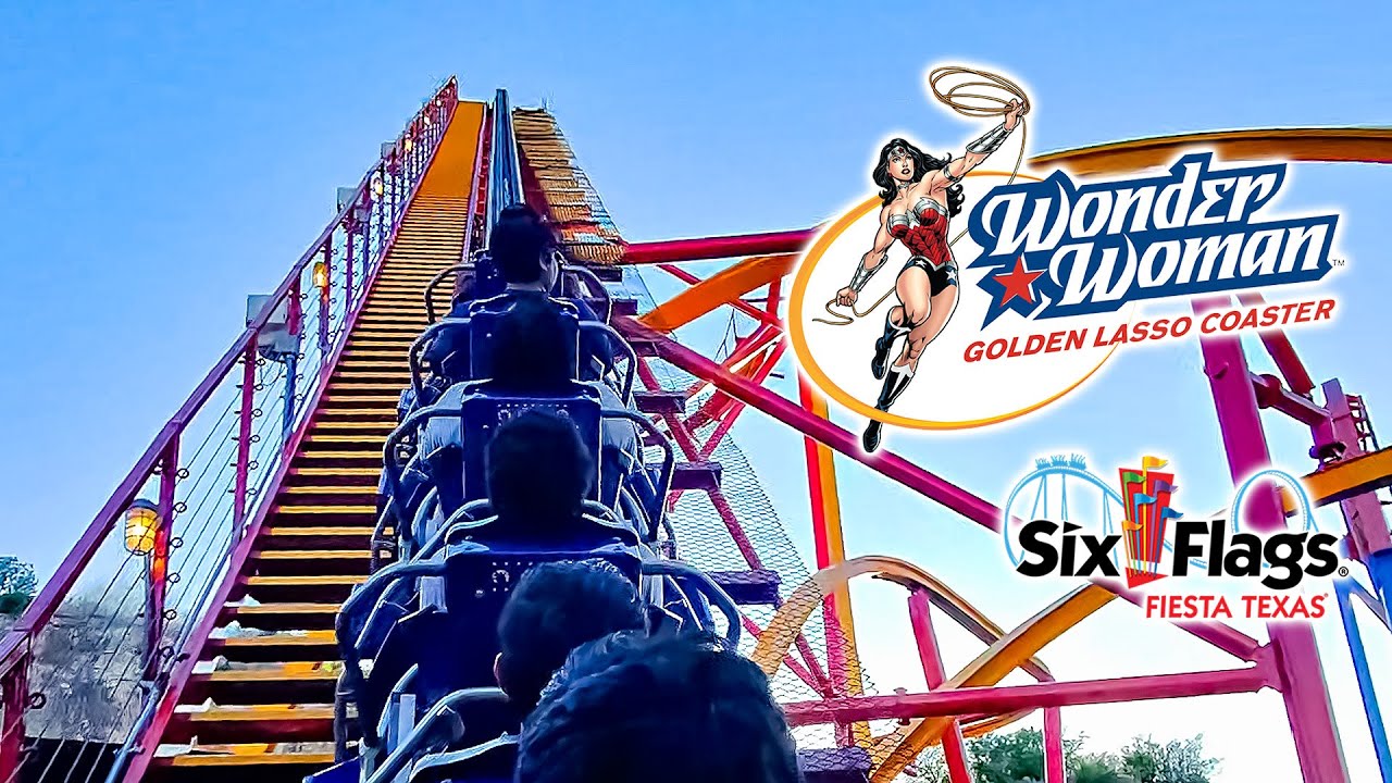 2025 Wonder Woman Golden Lasso Coaster On Ride Back Seat POV Six Flags Fiesta Texas