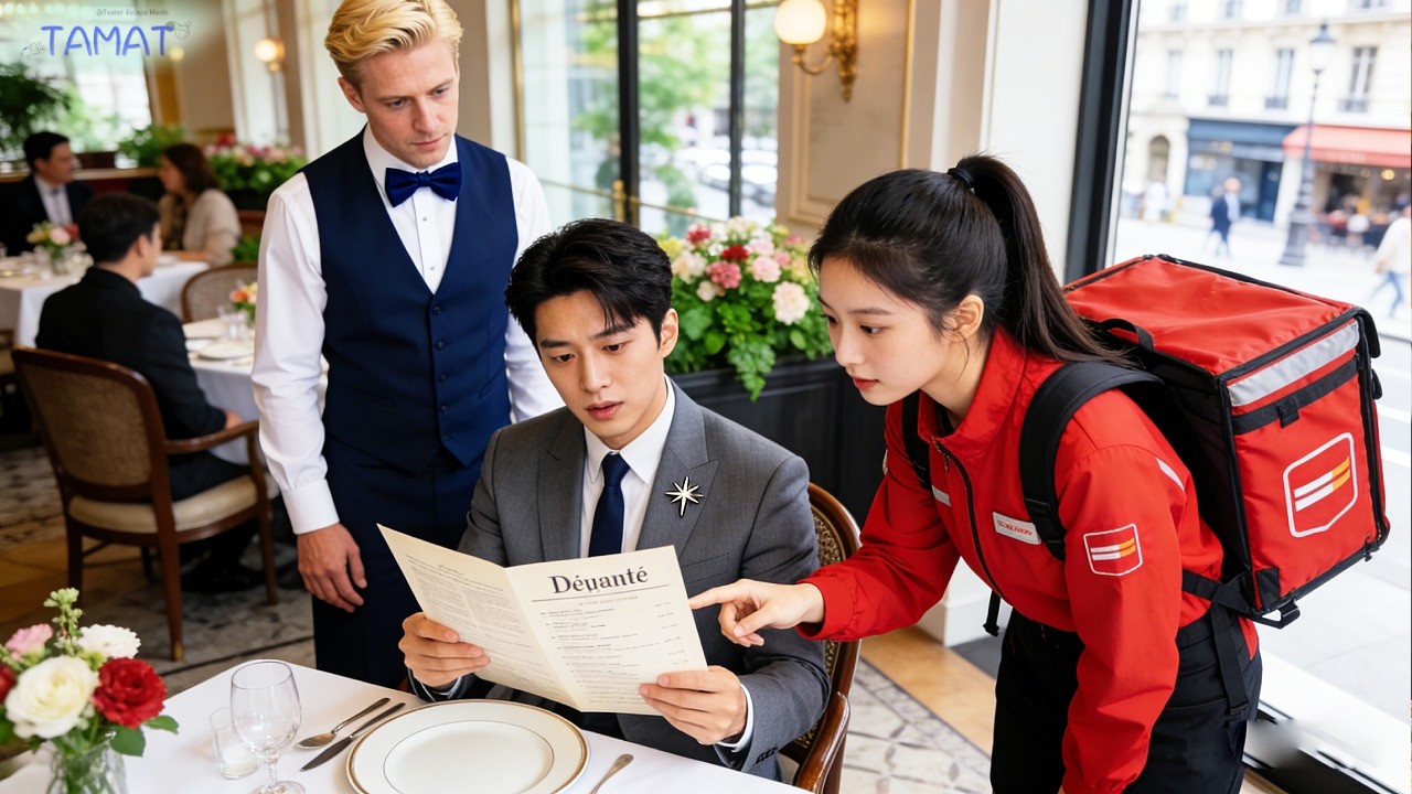 CEO bingung menu Prancis,gadis kurir berhenti bantu pesan steak pakai Prancis fasih!jatuh cinta!