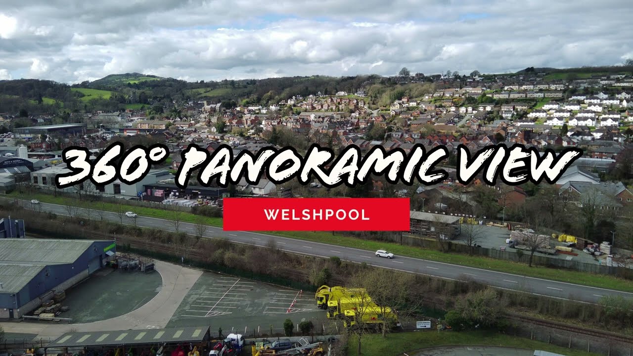 360° Panoramic Drone View of Welshpool