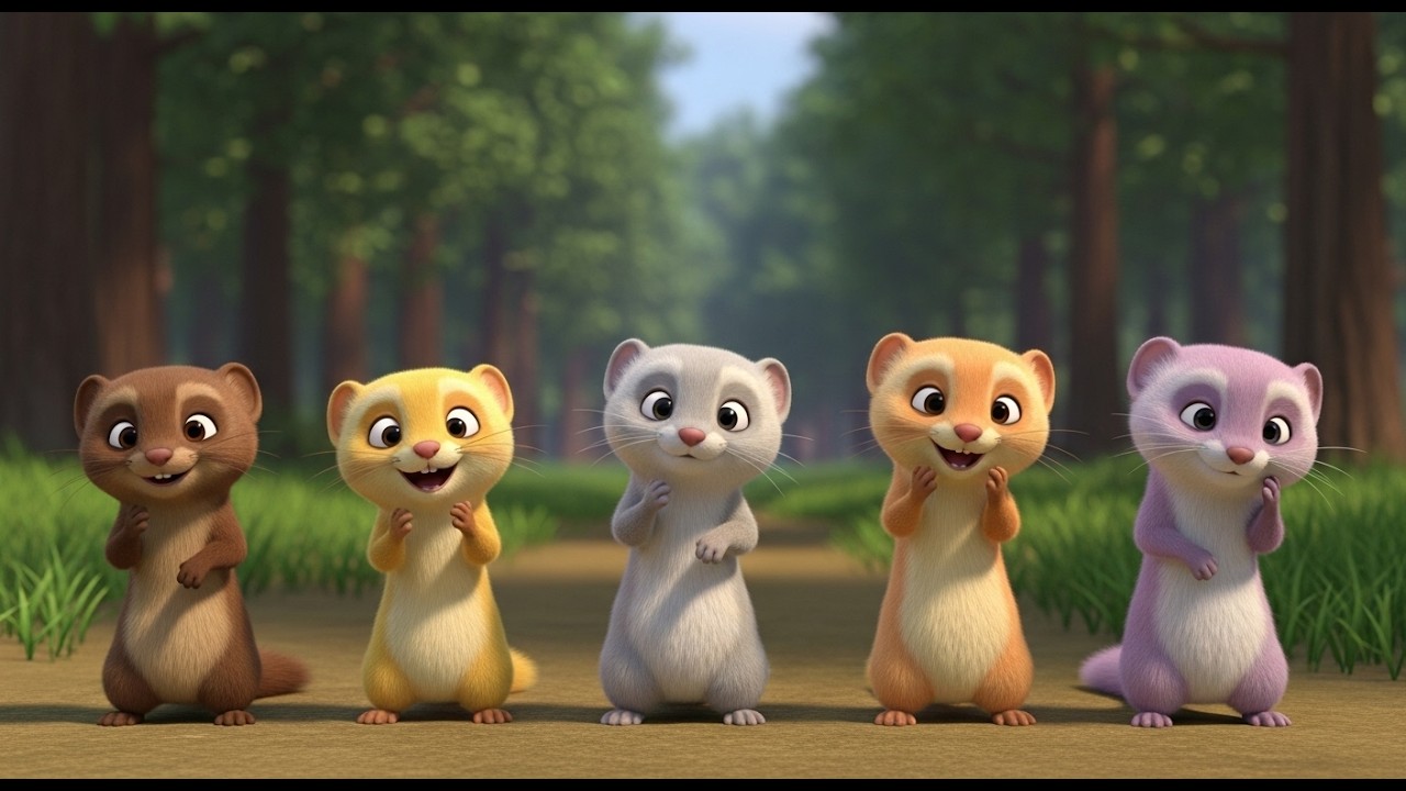 Five Little Weasels Peek Peek Peek 🦡 | Nursery Rhymes for Kids & Baby Son